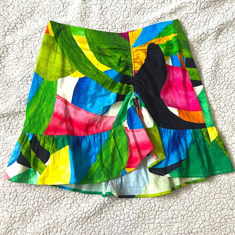 H&M Tropical Linen Mini Skirt